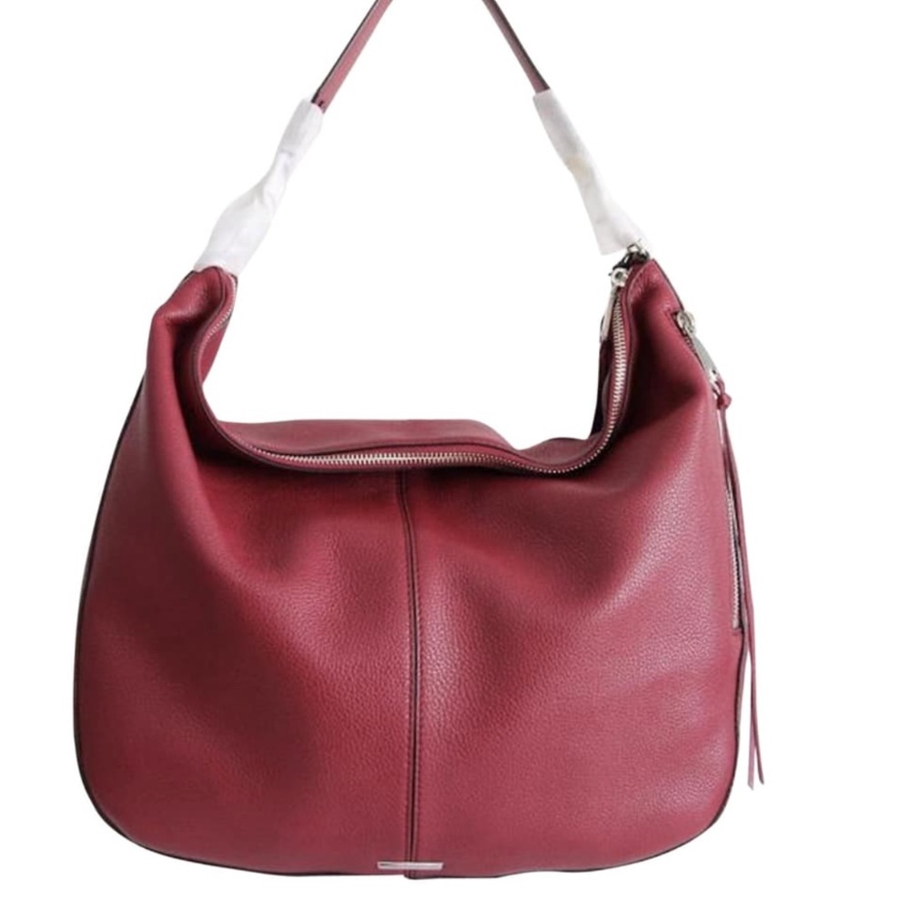 New Authentic Rebecca Minkoff Chain Tawny Port Leather Hobo Bag